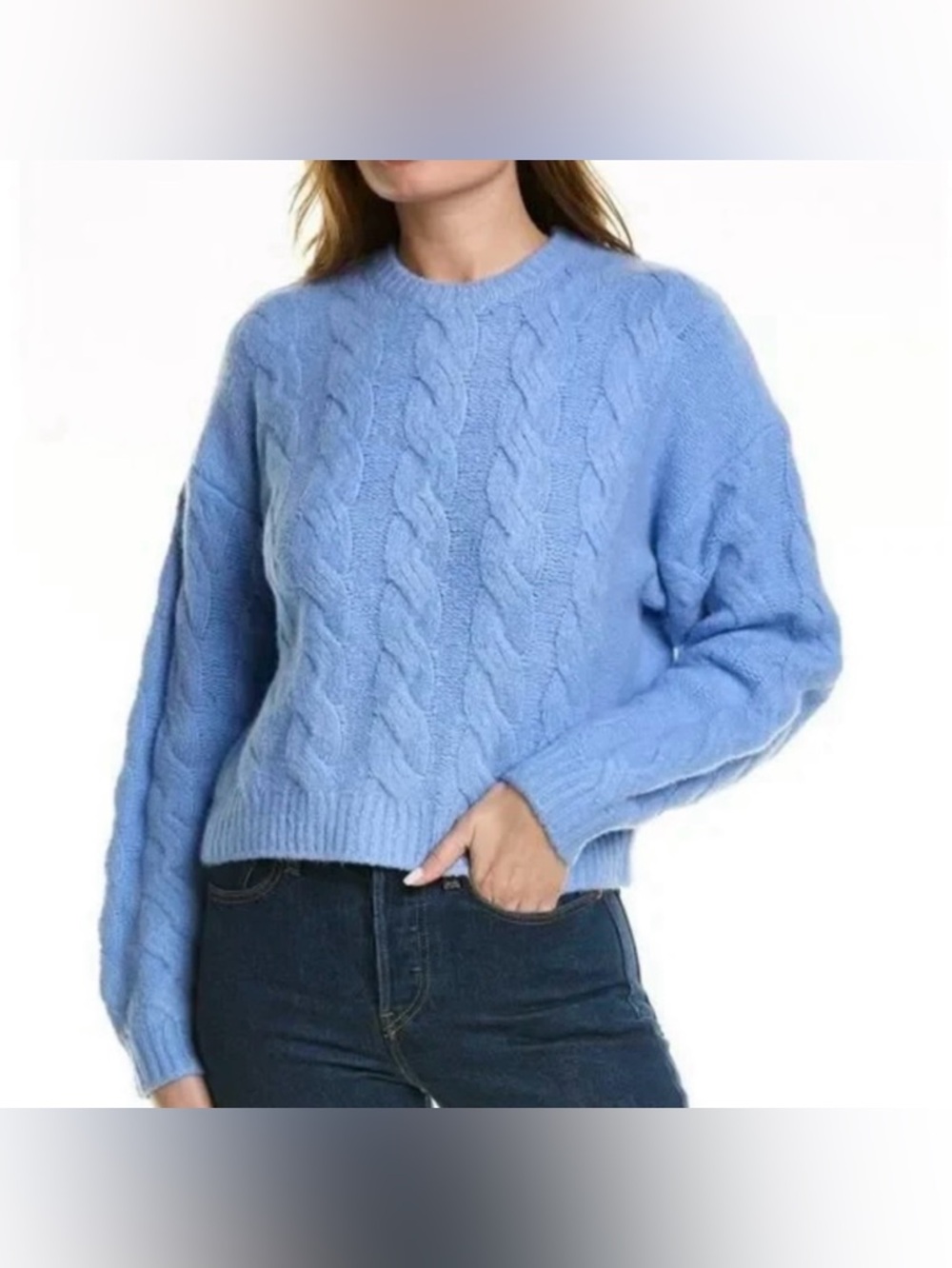 Joie 100% Cashmere Cable Knit Pullover Sweater in Hyannis Blue - NWOT - Size XL